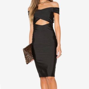 Black midi dress with cut out